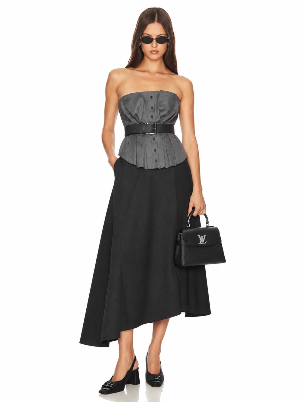 ZARA BELTED STRAPLESS TOP